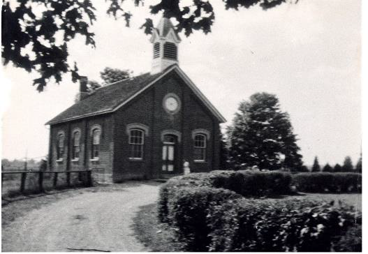 A black and white photo of Church